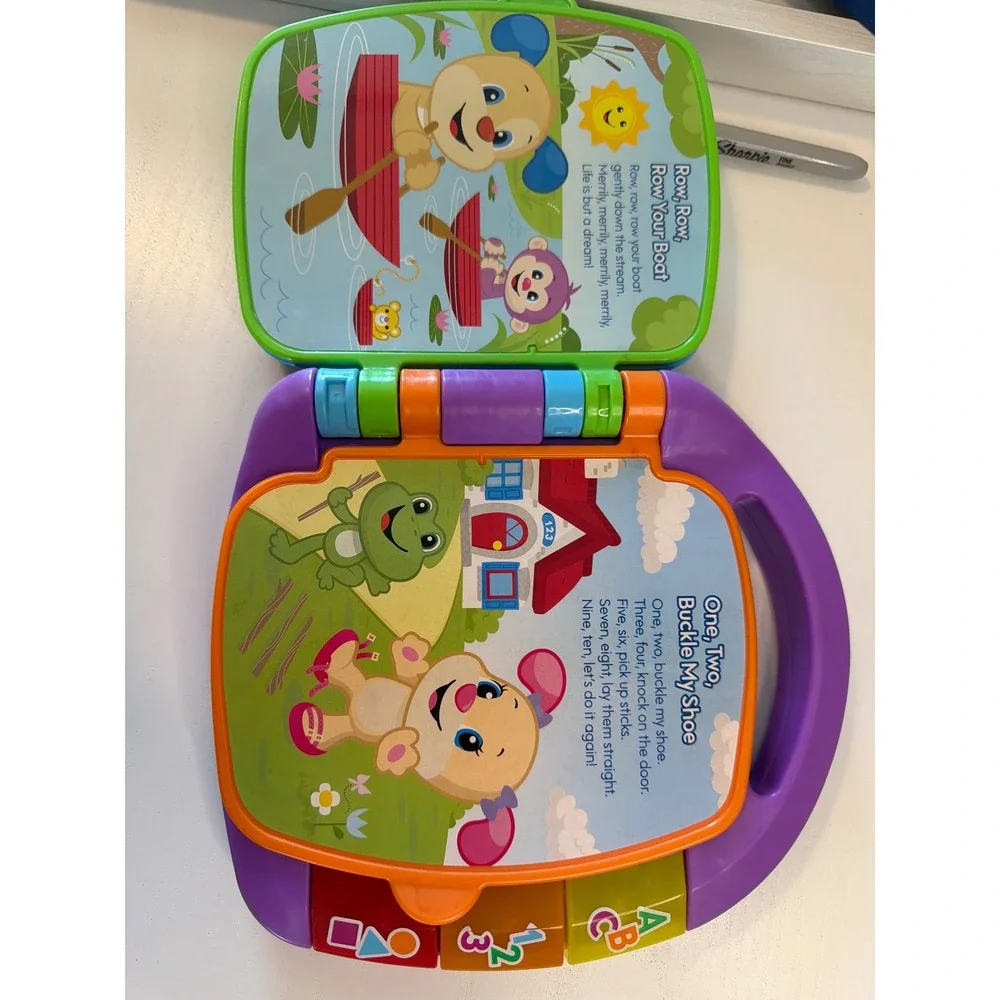 Fisher-Price Laugh & Learn Storybook Rhymes Musical Baby Toy Book ABCs 123s